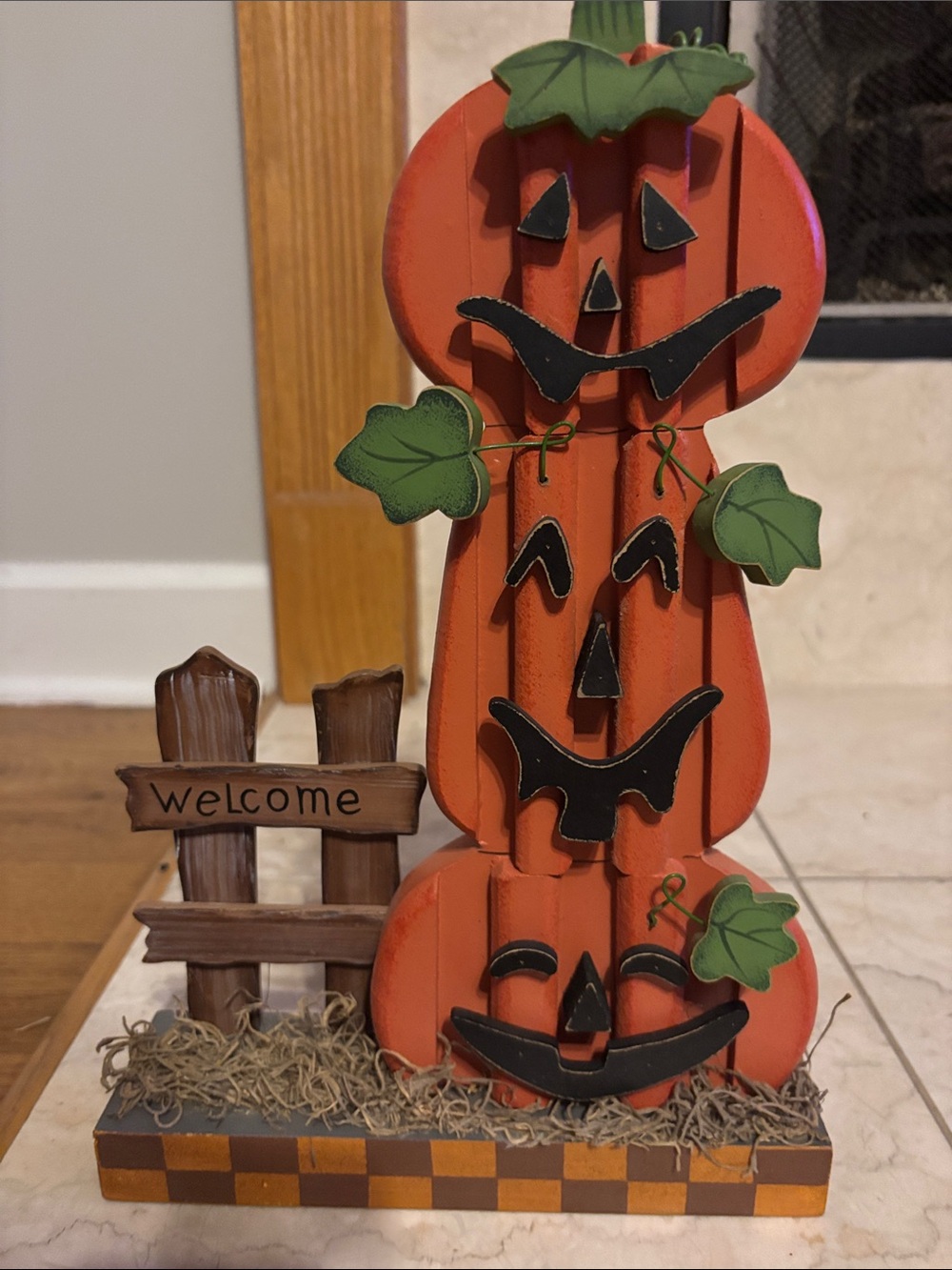 Orange Pumpkin Stack Welcome Décor - Home Accent